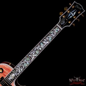 Gibson Custom Shop M2M Les Paul Custom Faded Chablis Pink 3A Quilt Maple Top Tree of Life Inlay 9.35 LBS - Image 4