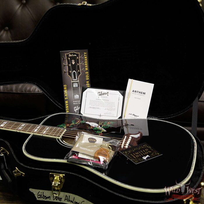 Gibson Custom Shop Dove Abalone Custom Ebony Acoustic-Electric Guitar - Image 17