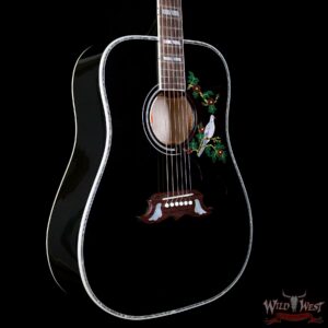 Gibson Custom Shop Dove Abalone Custom Ebony Acoustic-Electric Guitar - Image 4