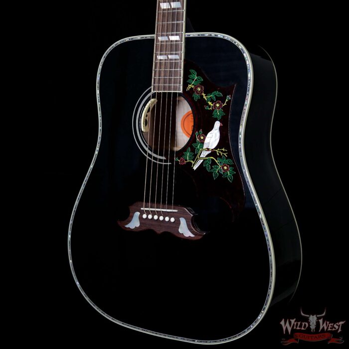 Gibson Custom Shop Dove Abalone Custom Ebony Acoustic-Electric Guitar - Image 2