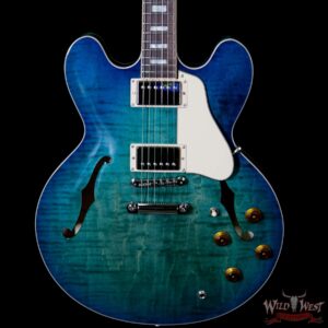 Gibson Memphis ES-335 Figured 2018 Dark Rosewood Fretboard Aquamarine - Image 3