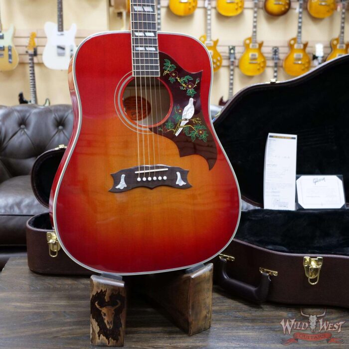 Gibson Montana Frank Hannon Love Dove Electric-Acoustic Vintage Cherry Sunburst Signed by Frank Hannon - Image 7