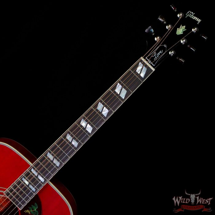 Gibson Montana Frank Hannon Love Dove Electric-Acoustic Vintage Cherry Sunburst Signed by Frank Hannon - Image 4