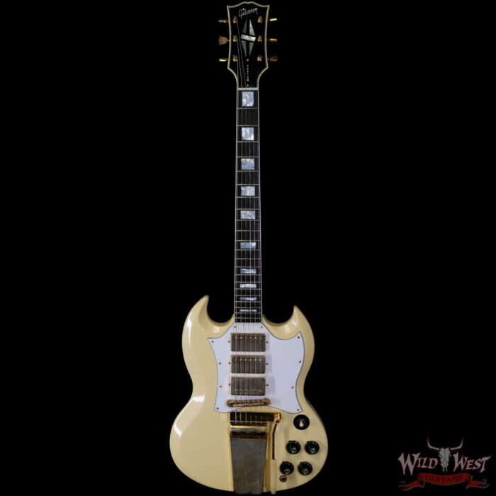 Gibson Custom Shop Jimi Hendrix 1967 SG Custom Aged Polaris White - Image 3