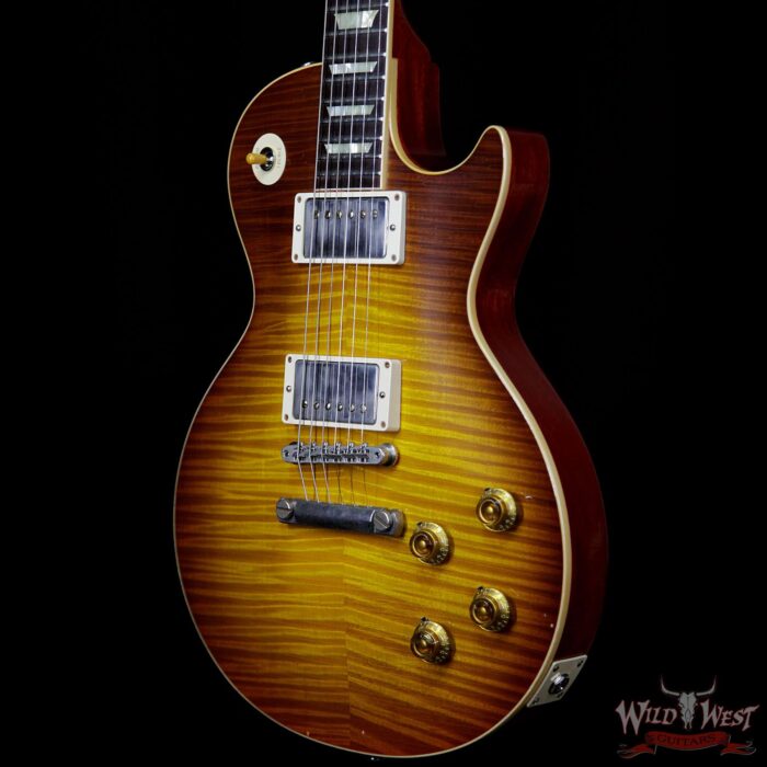 Gibson Custom Shop Historic 1959 Les Paul Light Aged Hand Selected Killer Top Brazilian Rosewood Board Royal Teaburst 8.75 LBS - Image 2