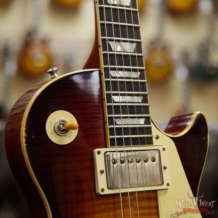 Gibson Custom Shop Historic 1959 Les Paul Heavy Aged Hand Selected Killer Top Brazilian Rosewood Board Vintage Cherry 8.10 Pounds - Image 13