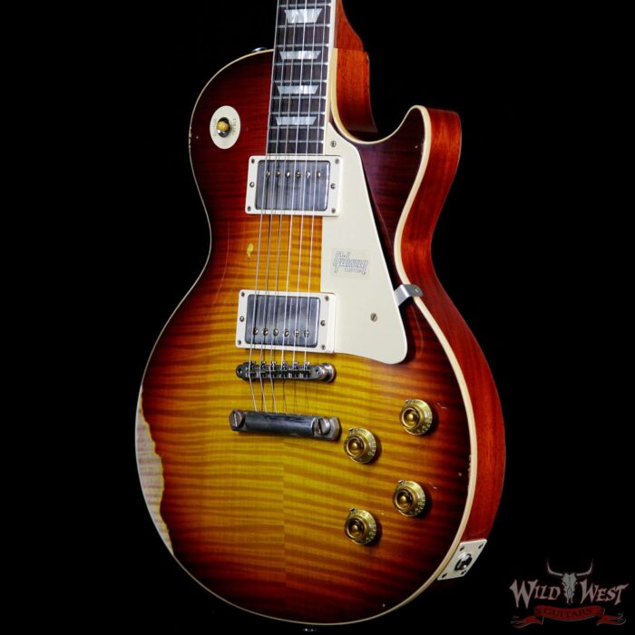 Gibson Custom Shop Historic 1959 Les Paul Heavy Aged Hand Selected Killer Top Brazilian Rosewood Board Vintage Cherry 8.10 Pounds - Image 2