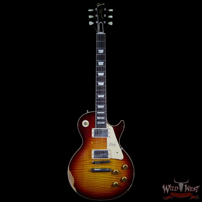 Gibson Custom Shop Historic 1959 Les Paul Heavy Aged Hand Selected Killer Top Brazilian Rosewood Board Vintage Cherry 8.10 Pounds - Image 4
