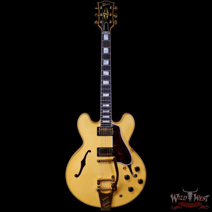 Gibson Custom Shop M2M 1959 ES-355 Reissue with Bigsby Murphy Lab Ultra Light Aged Heavy Antique White 8.80 LBS - Image 3