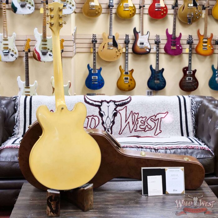 Gibson Custom Shop M2M 1959 ES-355 Reissue with Bigsby Murphy Lab Ultra Light Aged Heavy Antique White 8.80 LBS - Image 10