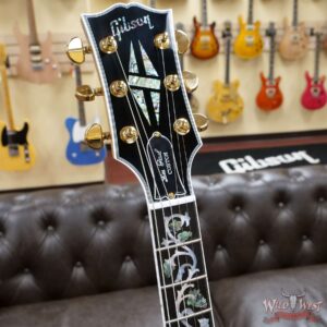 Gibson Custom Shop M2M Hand Selected 5A Quilt Maple Top Les Paul Custom Ebony Board with Tree of Life Inlay Aqua Blue - Image 7