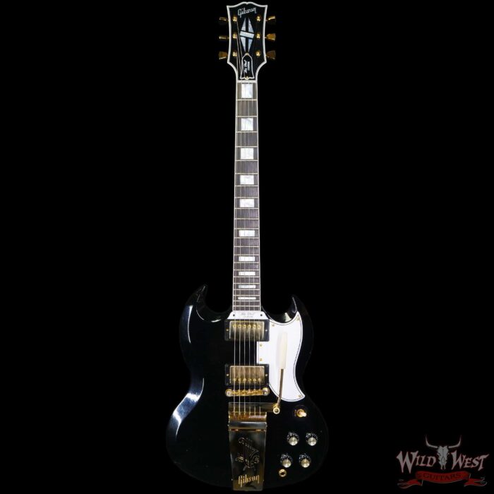 Gibson Custom Shop M2M Made 2 Measure 1963 Les Paul SG Custom With Maestro Vibrola Ultra Light Aged Ebony - Image 3