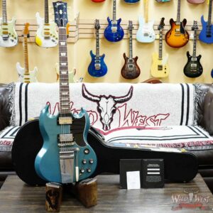 Gibson Custom Shop M2M 1964 SG Standard Reissue With Maestro Vibrola Gloss Antique Pelham Blue 7.10 LBS (Blem) - Image 7
