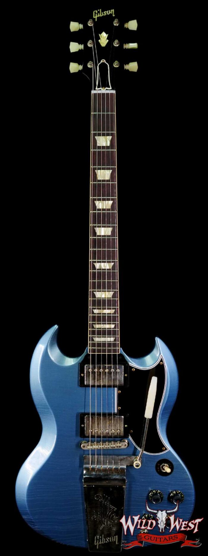 Gibson Custom Shop Murphy Lab 1964 SG Standard Maestro Vibrola Ultra Light Aged Pelham Blue - Image 1