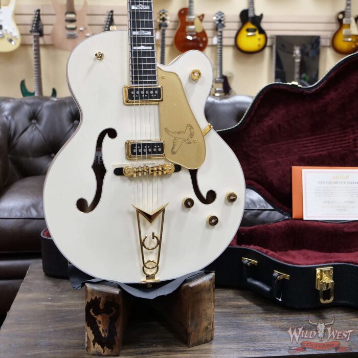 Gretsch G6136-55 Vintage Select Edition ‘55 Falcon Hollow Body with Cadillac Tailpiece TV Jones T-Armond Pickups Vintage White - Image 7