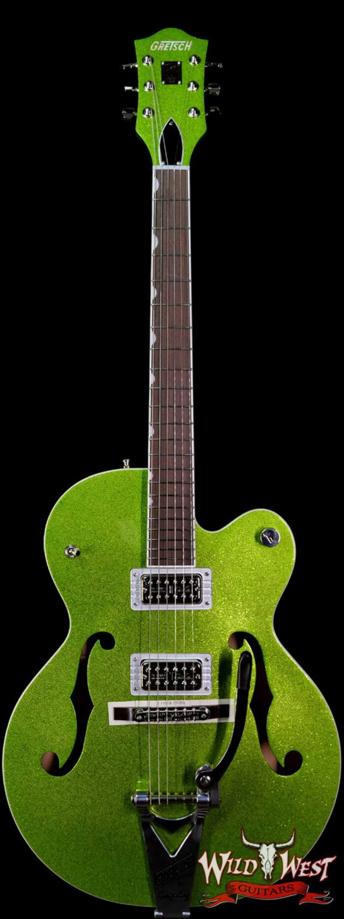 Gretsch G6120-HR Brian Setzer Signature Hot Rod Hollow Body w/ Bigsby Rosewood Fingerboard Extreme Coolant Green Sparkle - Image 1