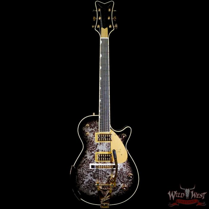 Gretsch G6134TG Limited Edition Paisley Penguin with String-Thru Bigsby Ebony Fingerboard Black Paisley - Image 3