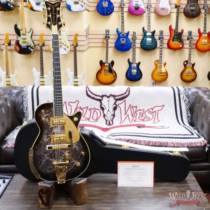 Gretsch G6134TG Limited Edition Paisley Penguin with String-Thru Bigsby Ebony Fingerboard Black Paisley - Image 5