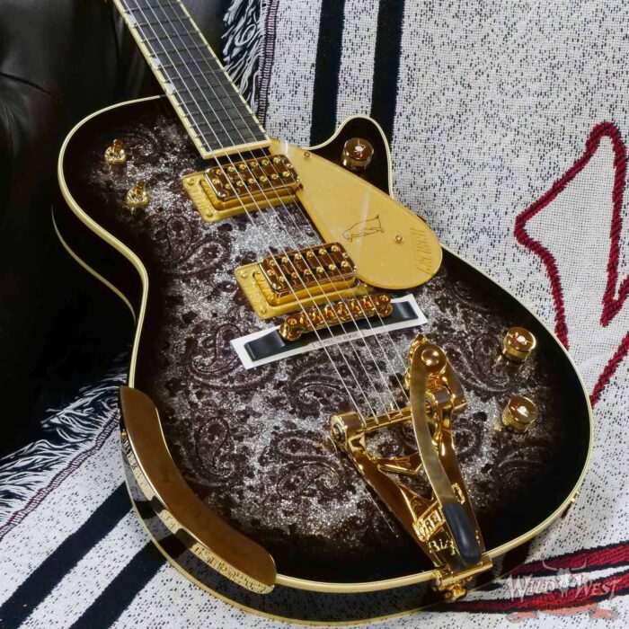Gretsch G6134TG Limited Edition Paisley Penguin with String-Thru Bigsby Ebony Fingerboard Black Paisley - Image 7