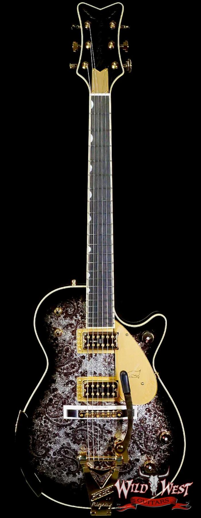 Gretsch G6134TG Limited Edition Paisley Penguin with String-Thru Bigsby Ebony Fingerboard Black Paisley - Image 1