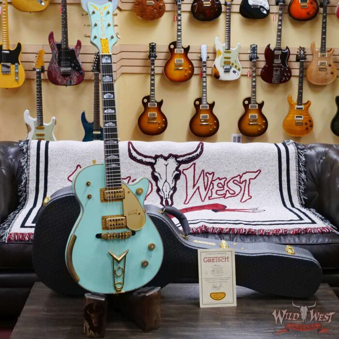 Gretsch USA Custom Shop Stephen Stern Masterbuilt G6134-CS Penguin Cadillac G Tailpiece Relic Surf Green - Image 6