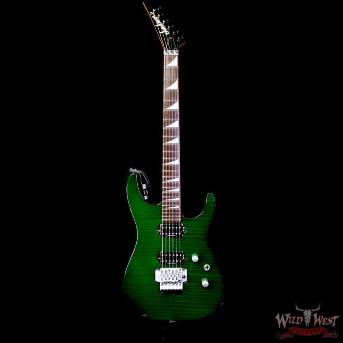 Jim Root Collection 1998 Jackson DR3 Dinky Reverse Headstock Flame Maple Top Transparent Green 7.65 LBS - Image 3