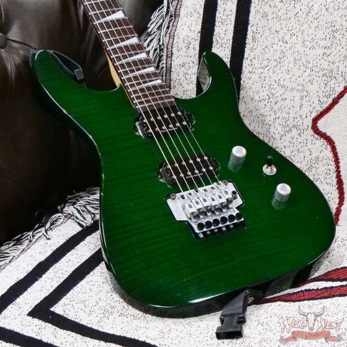 Jim Root Collection 1998 Jackson DR3 Dinky Reverse Headstock Flame Maple Top Transparent Green 7.65 LBS - Image 9