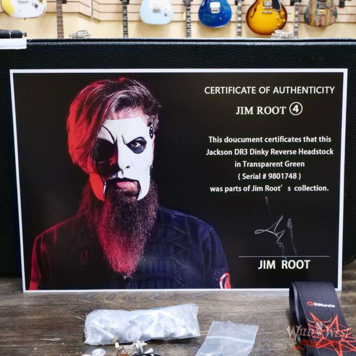 Jim Root Collection 1998 Jackson DR3 Dinky Reverse Headstock Flame Maple Top Transparent Green 7.65 LBS - Image 14