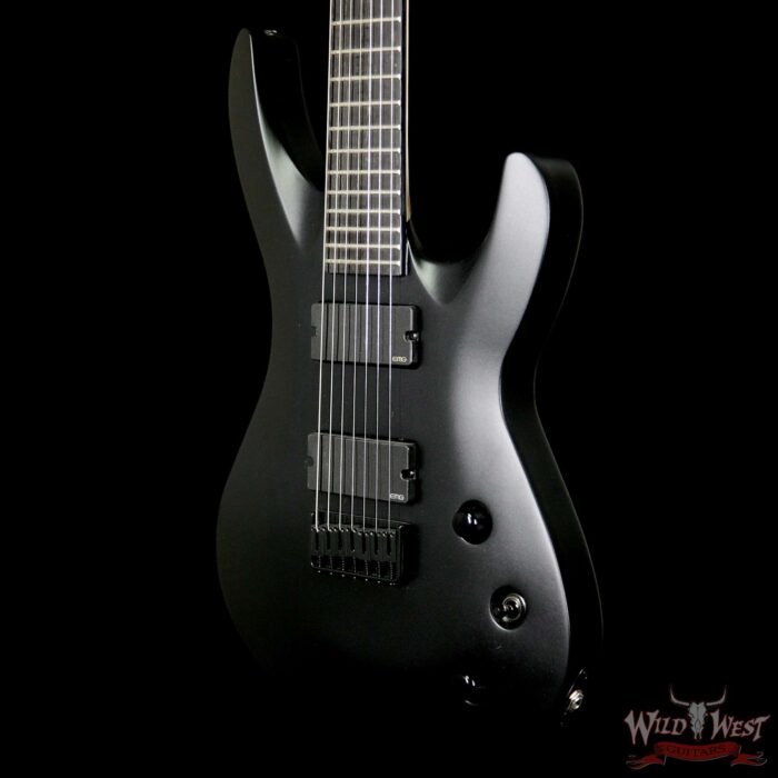 Jackson USA Select B7 EMG Deluxe Neck-Thru HH 7-String Baritone Satin Black - Image 2
