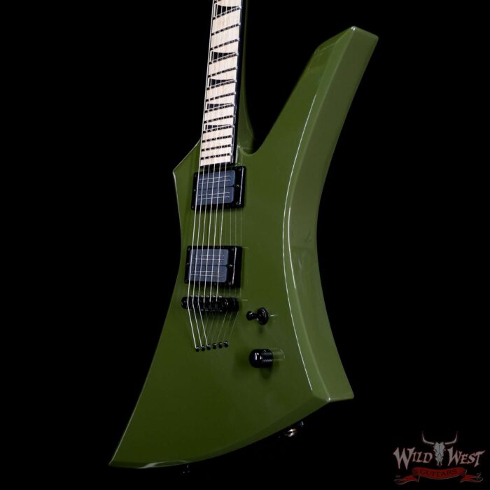 Jackson Custom Shop Limited Edition Kelly KE2H TOM Adjust-o-Matic Bridge Bare Knuckle Pickups Olive Drab Green 8.00 LBS - Image 2