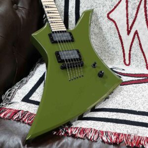 Jackson Custom Shop Limited Edition Kelly KE2H TOM Adjust-o-Matic Bridge Bare Knuckle Pickups Olive Drab Green 8.00 LBS - Image 6