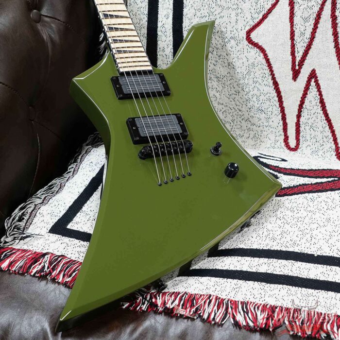 Jackson Custom Shop Limited Edition Kelly KE2H TOM Adjust-o-Matic Bridge Bare Knuckle Pickups Olive Drab Green 8.00 LBS - Image 6