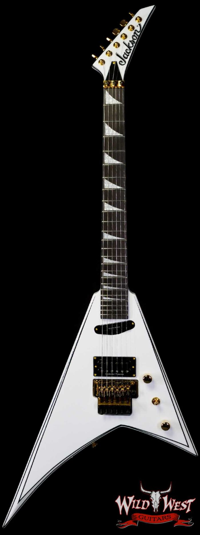 Jackson Concept Series Rhoads RR24 HS Ebony Fingerboard White with Black Pinstripes - Image 1