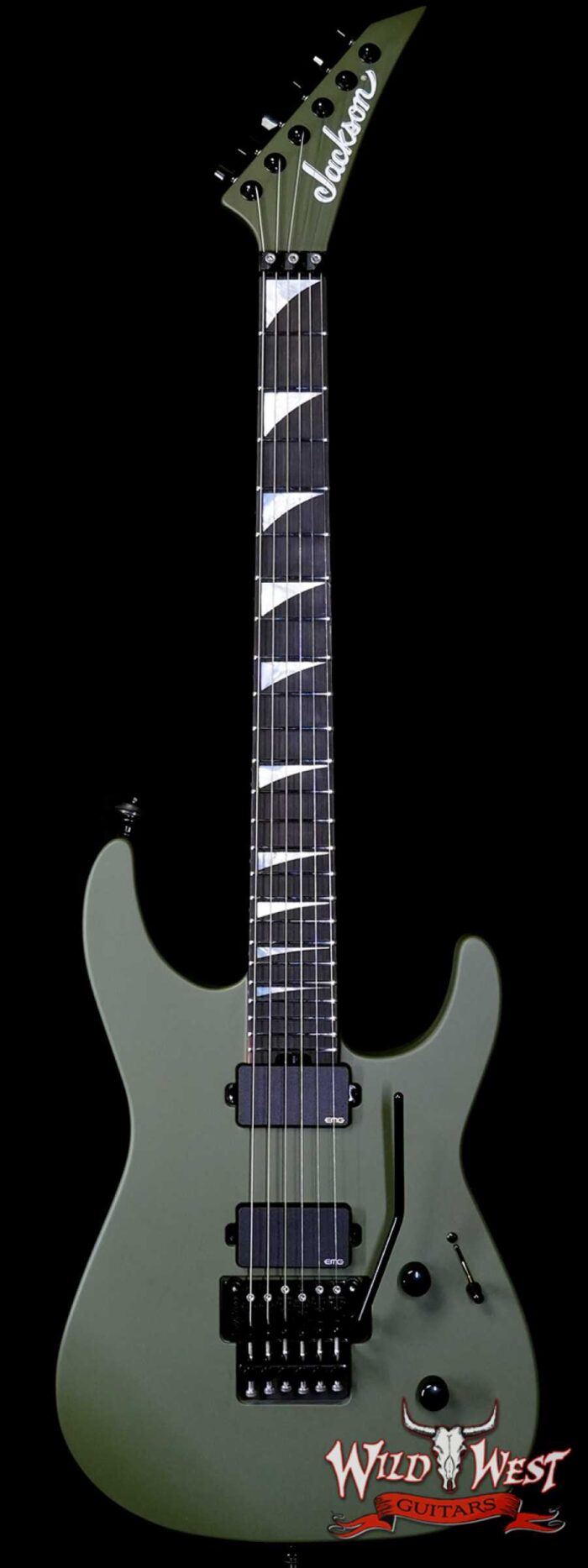 Jackson American Series SL2MG Soloist Floyd Rose EMG Pickups Ebony Fingerboard Matte Army Drab 8.15 LBS - Image 1