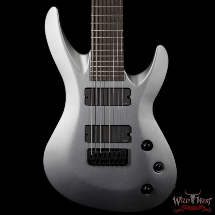 Jackson USA Select B8MG Deluxe Neck-Thru HH 8-String Baritone EMG Pickups Satin Grey - Image 3