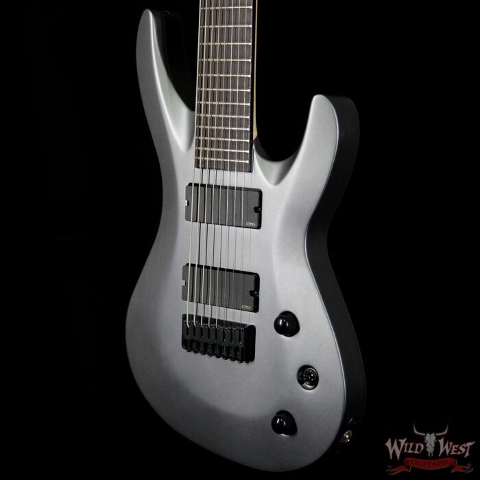 Jackson USA Select B8MG Deluxe Neck-Thru HH 8-String Baritone EMG Pickups Satin Grey - Image 2