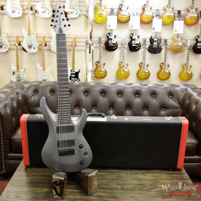 Jackson USA Select B8MG Deluxe Neck-Thru HH 8-String Baritone EMG Pickups Satin Grey - Image 12