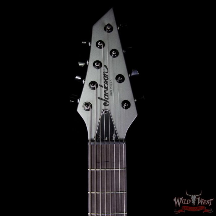 Jackson USA Select B8MG Deluxe Neck-Thru HH 8-String Baritone EMG Pickups Satin Grey - Image 8