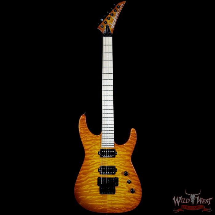 2017 Jackson Custom Shop Dinky DK 2H Floyd Rose Quilt Maple Top Amber Sunburst - Image 5