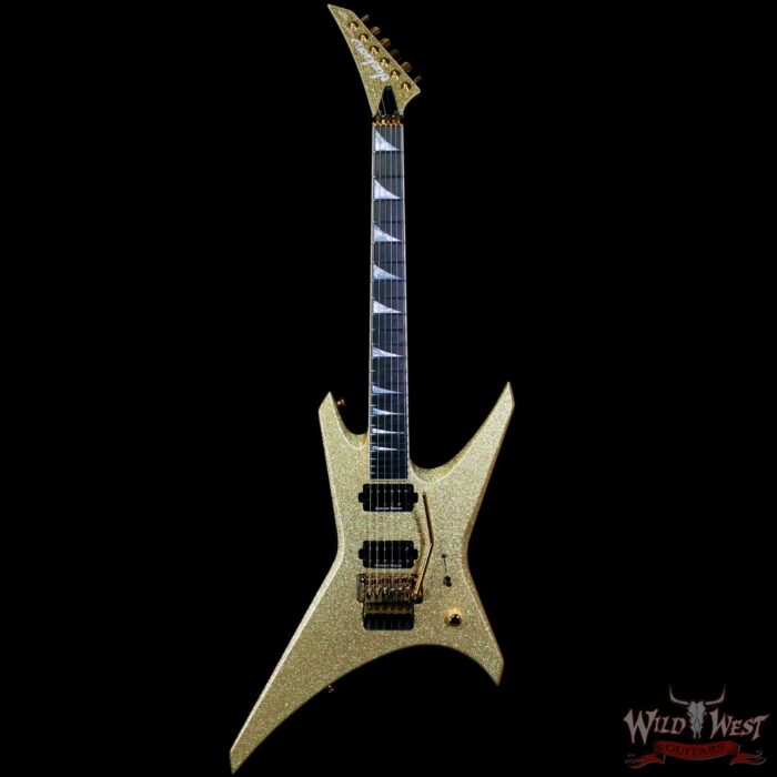 Jackson Custom Shop Warrior Dual Humbucker Floyd Rose Ebony Fingerboard NOS Gold Sparkle with Gold Hardware 8.10 LBS - Image 3