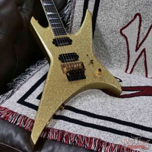Jackson Custom Shop Warrior Dual Humbucker Floyd Rose Ebony Fingerboard NOS Gold Sparkle with Gold Hardware 8.10 LBS - Image 8