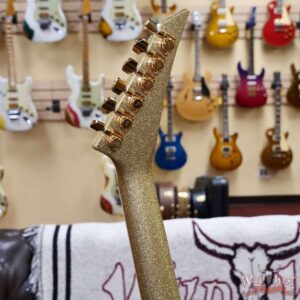 Jackson Custom Shop Warrior Dual Humbucker Floyd Rose Ebony Fingerboard NOS Gold Sparkle with Gold Hardware 8.10 LBS - Image 10