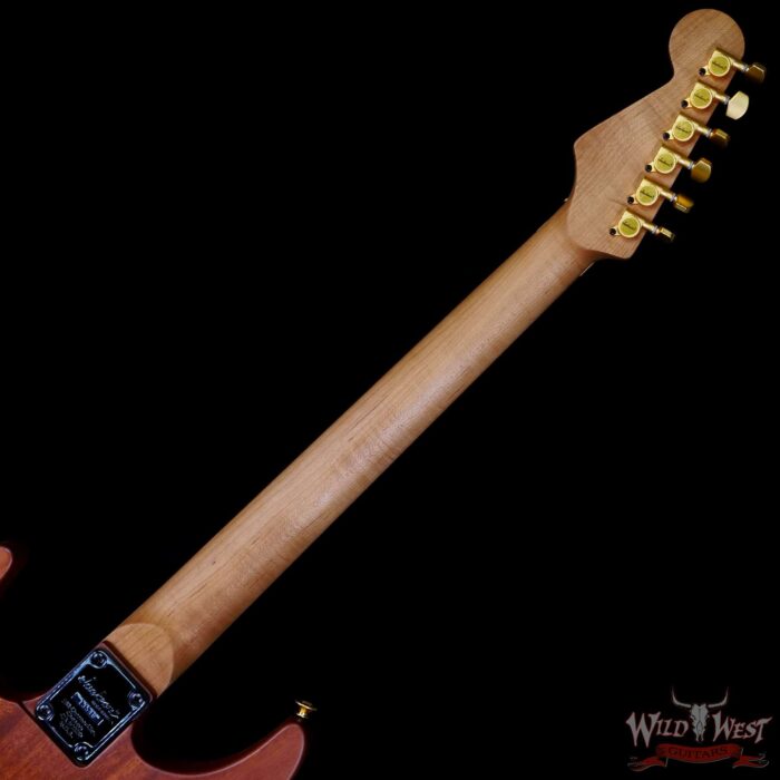 Jackson Custom Shop USA Signature Phil Collen PC Satin Stain Caramelized Flame Maple Fingerboard Satin Transparent Green - Image 5