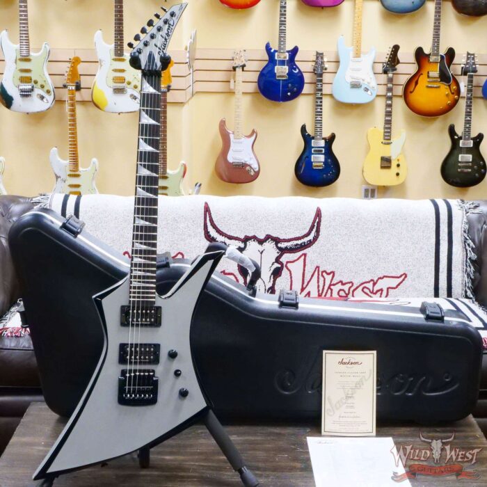 Jackson Custom Shop Pasquale “Pat” Campolattano Masterbuilt Kelly HH Korina Body Kahler Bridge Chalk Grey - Image 6