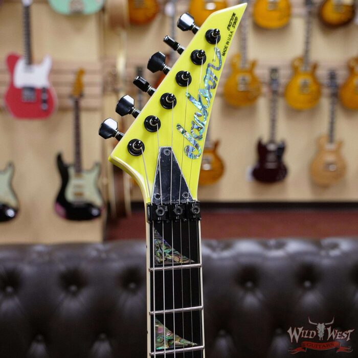 Jackson Custom Shop Soloist SL2H Seymour Duncan Pickups Floyd Rose Ebony Fingerboard Neon Yellow - Image 5