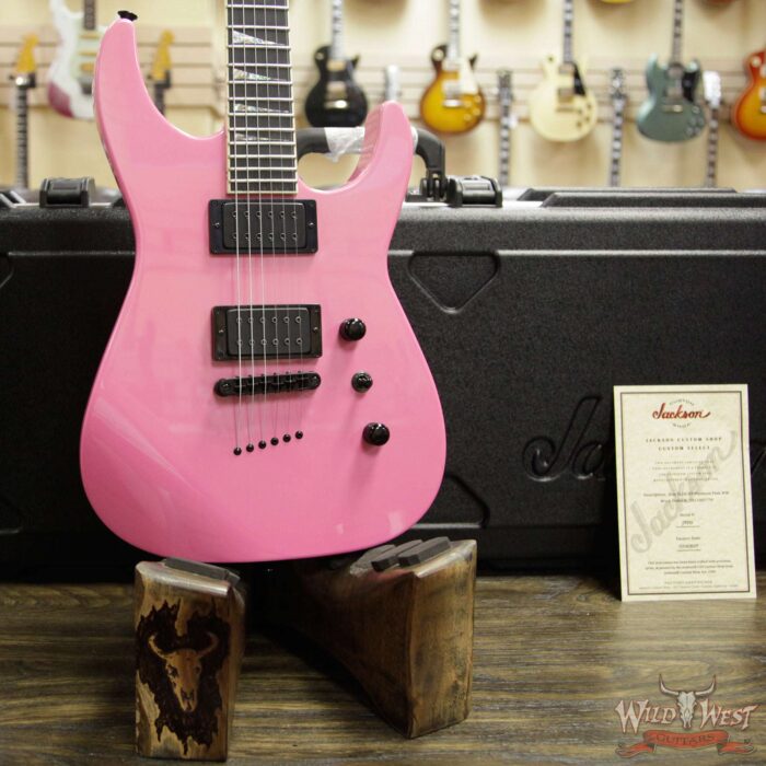 Jackson Custom Shop Wild West Soloist SL2H Bare Knuckle Juggernaut Pickups String-Thru Ebony Fingerboard Platinum Pink - Image 7