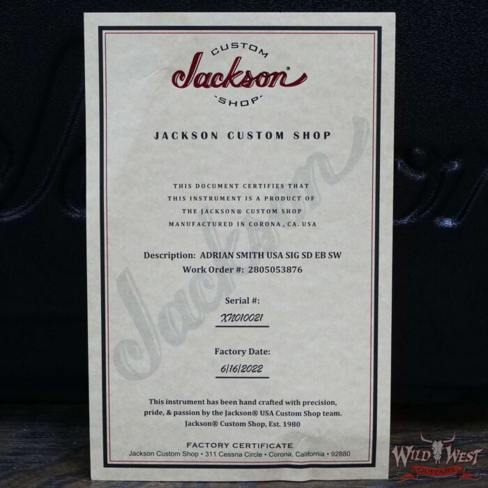 Jackson USA Custom Shop Signature Adrian Smith San Dimas SD Ebony Fingerboard Snow White - Image 12