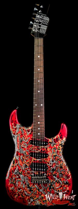 James Tyler USA Studio Elite HD HSS Slanted Rear Rout Brazilian Rosewood Fingerboard Midboost Preamp Burning Water 2K