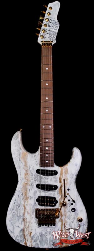 James Tyler USA Studio Elite HSS Floyd Rose Rear Rout Brazilian Rosewood Fingerboard White Shmear 7.80 LBS
