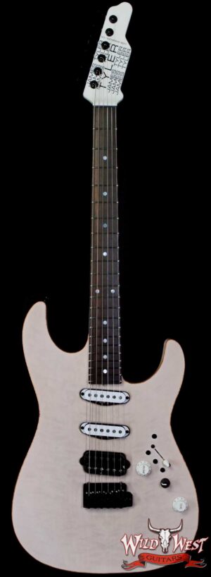 James Tyler USA Studio Elite HD HSS Solid White Mamywo Body with Trans White Quilt Maple Top 6.55 LBS